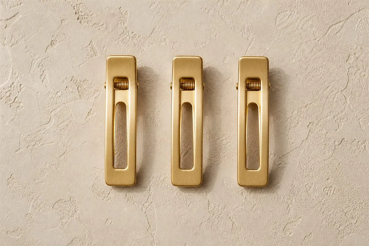 Iconique Trio de Mini Barrettes Dorées